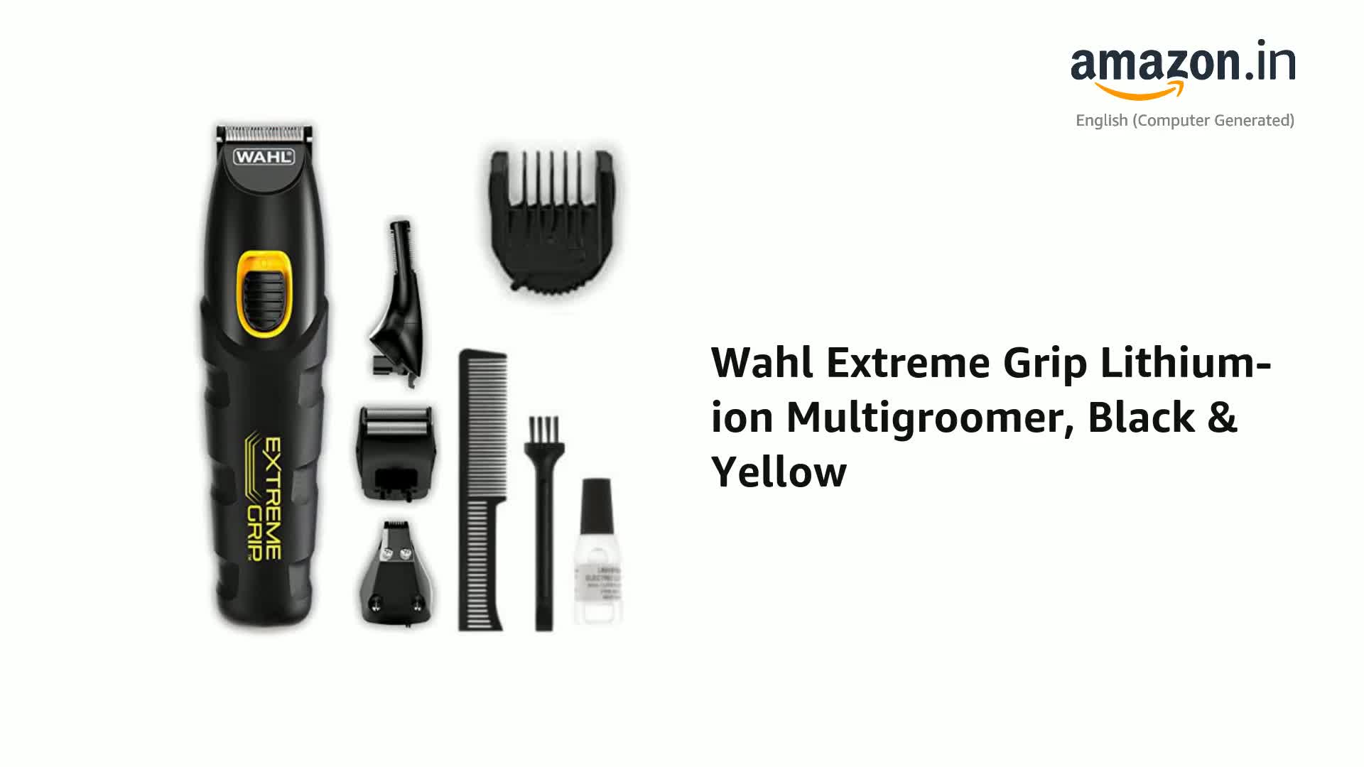 Wahl Men Extreme Grip Lithium-Ion Multigroomer, Black & Yellow